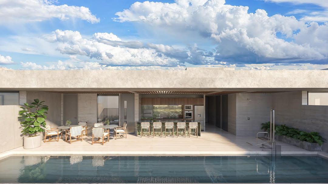 Piscina e espaço gourmet da cobertura do Icon Sudoeste